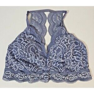Soma Bralette Heather Lace Womens Large Wireless Removable Padding Lacy Back